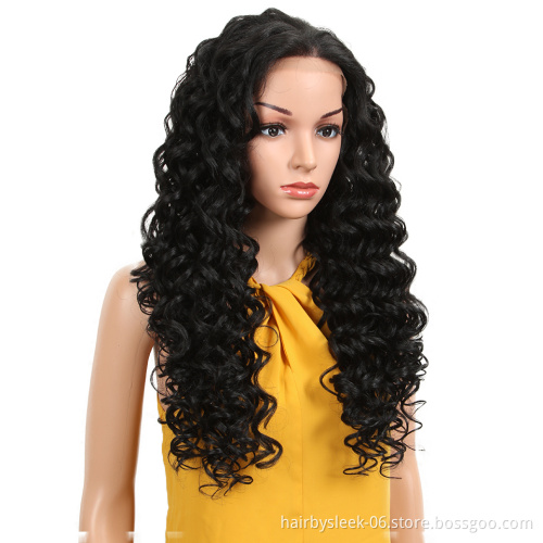 Rebecca fashion Kinky Curly Black Color Free Parting 13*4 Lace Front Wigs Heat Resistant Synthetic Hair Wigs For Black Women